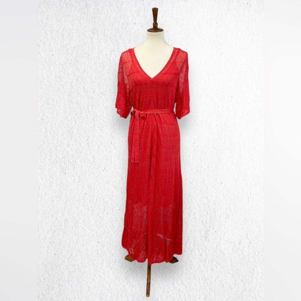 Boden Pointelle Knitted Midi Dress Women's Size 8 - Picture 3 of 13